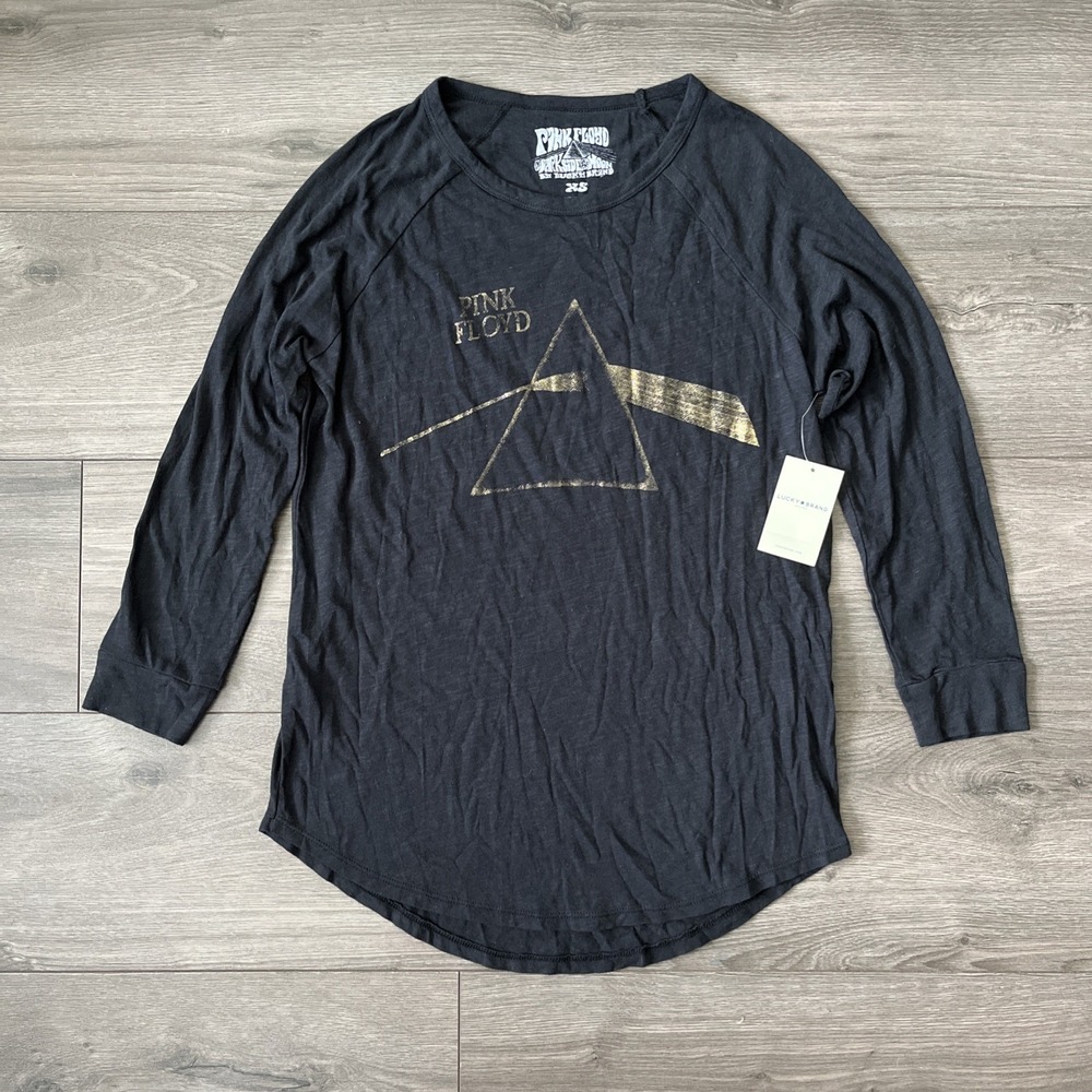 Lucky Brand Pink Floyd Dark Side Of The Moon Long Sleeve T Shirt Womens XS NWT